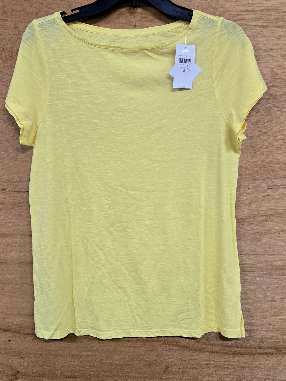 J. Jill Pineapple Yellow Cotton Slub Boatneck Short Sleeve Tee